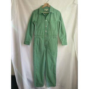 Madewell Coverall Jumpsuit Green Size Small Petite